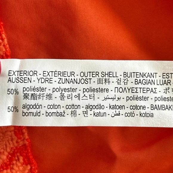 🍊 ZARA Cropped Houndstooth Jacket | Orange | Size M - Picture 10 of 10